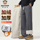 大嘴猴（paul frank）羊羔絨褲子男冬季加絨加厚保暖休閑褲男寬松男褲 灰色加絨 L