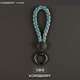 KORSBERRY福字鑰匙扣高品質(zhì)手工編織龍鱗繩 個(gè)性?huà)旒Y物 冰島藍灰