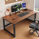 歌匠電腦桌臺式簡(jiǎn)約現代工作臺租房臥室學(xué)習寫(xiě)字桌家用簡(jiǎn)易書(shū)桌辦公桌 【16MM加厚桌面】黑架+深胡桃 長(cháng)80cm*寬60cm*高74cm