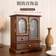 梵北復古木質(zhì)首飾盒收納盒黃金飾品盒耳環(huán)收納盒項鏈戒指結婚禮物木盒 魔法屋首飾收納盒-深色木紋