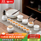 金鑲玉功夫茶具套裝陶羊脂玉白瓷泡茶壺杯辦公送人禮品盒高端 江上觀(guān)景