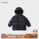 童泰（TONGTAI）寶寶羽絨服冬季衣服兒童中長(cháng)款連帽三防外套鴨絨上衣黑色100cm
