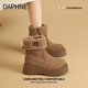 DAPHNE達芙妮厚底雪地靴女2025新款冬季加絨加厚舒適百搭毛毛棉鞋短靴子
