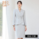 黛維亞2025新款素彩灰小香風(fēng)西裝套裝氣質(zhì)優(yōu)雅百搭美容院醫美正裝 素材灰西裝+半裙 L