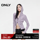 ONLY 2025夏季通勤做舊雙頭拉鏈連帽條紋針織衫女|12533B019