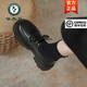 啄木鳥(niǎo)粗跟小皮鞋女25年秋冬季新款英倫風(fēng)單鞋百搭厚底增高加絨樂(lè )福鞋 黑色啞光 36 (230mm)