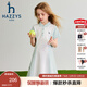 哈吉斯（HAZZYS）品牌童裝女童連衣裙夏季新款彈力柔軟透氣輕薄經(jīng)典翻領(lǐng)POLO裙 本白 165