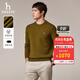 哈吉斯（HAZZYS）男裝 秋冬款羊毛衫男簡(jiǎn)約素凈圓領(lǐng)針織男毛衣ABYZD0CCX57 芥末黃色MT M （170/92A 46）