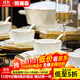 錦瀾春景德鎮餐具套裝歐式釉下彩碗碟套裝家用陶瓷盤(pán)子碗筷組合禮品瓷器 釉下彩丨描金八角丨禮盒裝 60頭