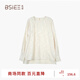 BSIEE暗影盤(pán)扣小衫2025年夏季舒適復古新中式襯衫女 米黃色 米杏 均碼 160/84A/F