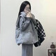 傲甜拼接女士馬甲女秋冬2026韓系一整套慵懶休閑寬松加厚棉服灰色外穿 【單件】棉服馬甲 M 95-105斤