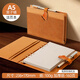 勤得利A5多功能活頁(yè)筆記本本子商務(wù)高級感記事本工作辦公會(huì )議記錄本可拆卸日記本精致刻字禮盒套裝可定制 栗子橘【單本送筆】