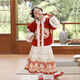 玫初莎漢服女童冬款拜年服兒童仙古風(fēng)小女孩馬面裙加絨加厚中國風(fēng)唐裝 紅+米兒童款祥龍納福 100 【建議身高95cm左右】