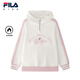 斐樂(lè )FILA兒童童裝上衣2026年春季新款女中大童加絨保暖連帽衛衣 云菇白-WT 150