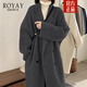 ROYAY高端品牌羽絨羊毛絨毛呢大衣女秋冬高級感呢子外套女款2025年衣服 深灰色【羊毛大衣】 L 【125-140斤】