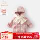 班喜迪女童外套秋冬裝2025新款寶寶洋氣毛呢兒童加絨衣服冬季搖粒絨上衣 粉色 100