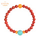 拉韞翡音天然南紅瑪瑙手串柿子紅蜜蠟配飾手鏈個(gè)性民族風(fēng)女款手飾品 6毫米
