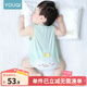 優(yōu)奇嬰兒衣服夏季寶寶夏裝新生兒包屁衣冰絲網(wǎng)紗無(wú)袖背心三角哈衣薄款 小鴨子【水綠】 90cm