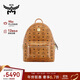 MCM【正品保證】 STARK 小號情侶款鉚釘背包雙肩包 干邑色