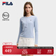 FILA 斐樂(lè )官方女子針織長(cháng)袖衫2025冬新款時(shí)尚經(jīng)典休閑修身亨利衫 艾麗斯藍-LB M 165/84A/M