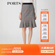 PORTS寶姿春夏新品女裝格子優(yōu)雅包臀裙魚(yú)尾半身裙LM8S005NFF029 黑色格子 S (4)