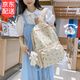 韞舜書(shū)包女 日系ins學(xué)院風(fēng)書(shū)包明星同款雙肩包學(xué)生小清新碎花背包 郁金香書(shū)包【白色不帶掛件】
