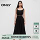 ONLY2025秋季新款度假風(fēng)簡(jiǎn)約U型領(lǐng)中長(cháng)裙吊帶連衣裙女|125107057 H1Z黑色 XL