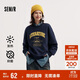 森馬（Semir）[商場(chǎng)同款]女oversize發(fā)熱抗菌2024冬季繡花抓絨上衣101724116004