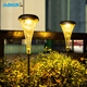 帝舜（DiSHUN）太陽(yáng)能草坪燈庭院燈戶(hù)外景觀(guān)地插燈花園別墅草地防水裝飾氛圍燈 喇叭花暖彩光【單個(gè)裝】雙色可調