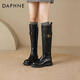 達芙妮黑色靴子女長(cháng)筒靴2025巨好看的高筒靴女秋季騎士靴瘦瘦長(cháng)靴