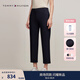 Tommy Hilfiger【萊賽爾斜紋】秋冬女裝商務(wù)通勤亞洲版直筒微彈西褲休閑褲 藏青色DW5 34