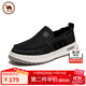 駱駝男士休閑鞋輕盈軟彈舒適透氣布鞋休閑男鞋P14S046005黑色41 