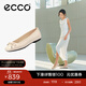 愛(ài)步（ECCO）芭蕾舞鞋女 25年夏季百搭淺口單鞋蝴蝶結女鞋 舞悅234313 HL 石灰色23431301378 39
