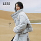 LESS【周迅同款】冬短款白鴨絨羽絨服外套泡芙面包服女2N0C11160 458/冷灰藍 S