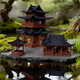 SMVP古建筑模型小房子擺件水陸?hù)~(yú)缸盆景假山古風(fēng)微景觀(guān)造景亭子diy 古建筑茶樓+四角亭+氛圍燈+古風(fēng)小屋
