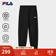 FILA 斐樂(lè )情侶款男女長(cháng)褲25秋冬季新款休閑寬松收口運動(dòng)褲子加絨保暖 【加絨版】正黑色-BK L 175/84A/L