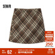 森馬（Semir）半身裙女格紋A字裙復古文藝冬俏皮短裙小個(gè)子學(xué)院風(fēng)101724120008