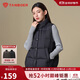 坦博爾羽絨服馬甲女立領(lǐng)寬松短款外搭羽絨背心外套TD336006 黑色 170 