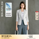 顏域灰色休閑西裝外套女2025夏季新款簡(jiǎn)約顯瘦七分袖正裝氣質(zhì)西服 淺灰 M