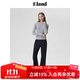 ELAND衣戀毛衣女小高領(lǐng)木耳邊含綿羊毛長(cháng)袖彈力上衣2025秋季新款 淺灰色(16)L/Grey M 165