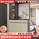 諾曼圖實(shí)木入戶(hù)玄關(guān)柜鞋柜一體客廳靠墻長(cháng)虹玻璃屏風(fēng)隔斷柜 灰奶咖100*35*200【左柜】
