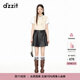 DZZIT地素百褶短裙春秋甜酷交織感辣妹風(fēng)格時髦潮流女 黑色 M
