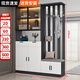 傲墨軒鞋柜門(mén)口入戶(hù)柜進(jìn)門(mén)客廳收納柜玄關(guān)隔斷柜衣帽架坐凳一體靠墻家用 簡(jiǎn)約灰+長(cháng)140【右換鞋凳】