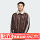 阿迪達斯 （adidas）三葉草棉服男裝2025秋冬新款機車(chē)風(fēng)運動(dòng)可拆卸翻領(lǐng)保暖仿皮夾克 KF3692 L