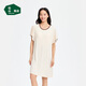 松山棉店小薄荷女士帶胸墊短袖裙莫代爾吊帶睡裙夏季帶杯短袖裙-米白XL