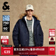 杰克·瓊斯（JACK&JONES）男裝25年冬季新款輕薄羽絨服男士短款大毛領(lǐng)羽絨服潮流美式外套男 E38深蘭色 M （175）