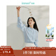 茵曼（INMAN）法式花邊立領(lǐng)薄款襯衫女2025年春秋新款鏤空雪紡長(cháng)袖藍色襯衣 天藍色 M