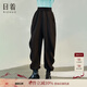 日著(zhù)原創(chuàng  )設計2024年秋季新款寬松顯瘦高腰束腳運動(dòng)休閑哈倫衛褲女 liuliu黑 M