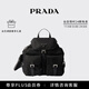 PRADA/普拉達【禮物】女士配小袋Re-Nylon中號雙肩包背包女包 黑色