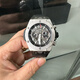 宇舶（HUBLOT）【二手99新】宇舶大爆炸刺青系列 男士腕表自動(dòng)機械 藍盤(pán)帶日歷 三針背透 瑞士鐘表名表奢侈品 【45MM】411.NX.1170.RX 鈦金屬